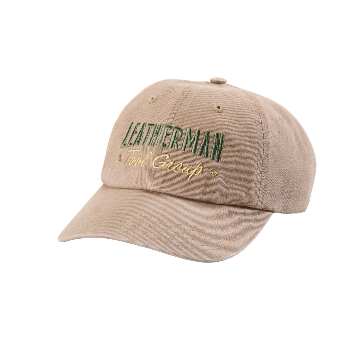 Translation missing: fr.Natural gold Leatherman Dad Hat with a simple logo and a soft, cotton feel