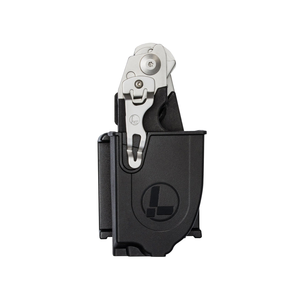 Translation missing: en.Black Raptor® Rescue holster with a folded Leatherman Raptor® Rescue inside
