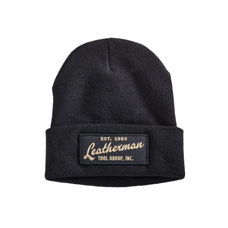 Translation missing: fr.Leatherman Vintage Logo beanie with &#39;Leatherman&#39; in a cursive font. Established 1983