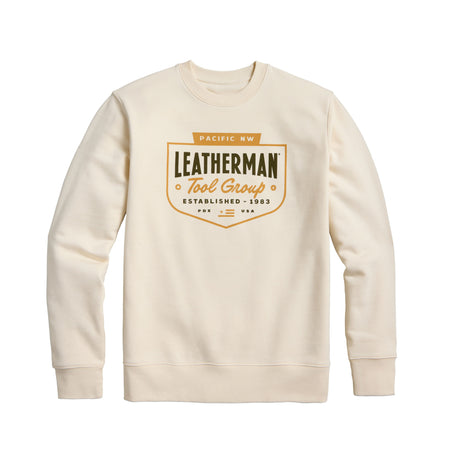 Translation missing: fr.Front of the natural gold colored Pacific Northwest Leatherman Crewneck