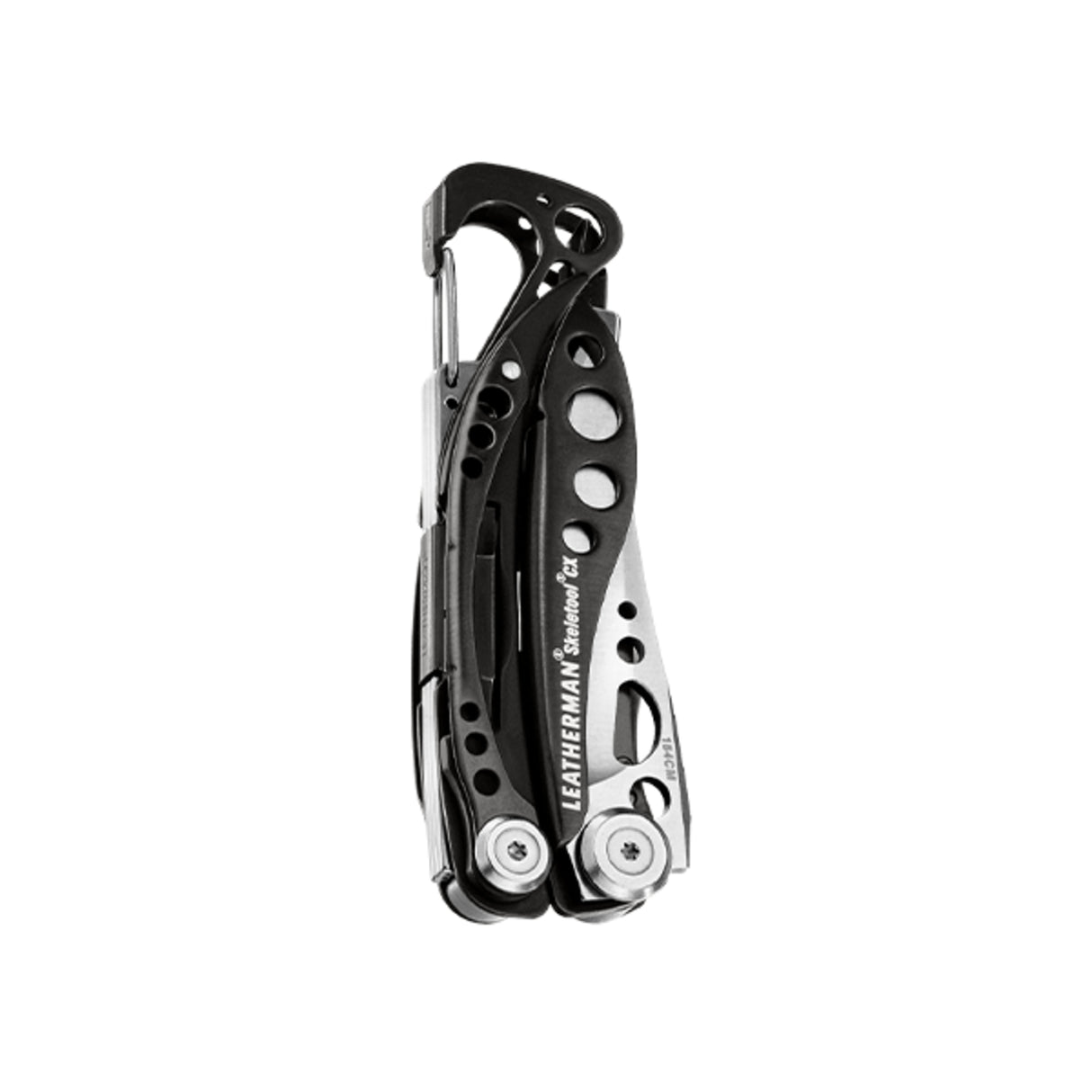 Translation missing: en.Black and silver Skeletool CX in a closed front position