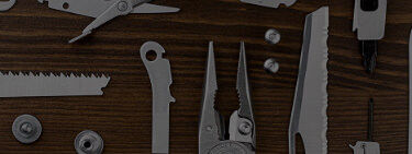 parts and pieces of a Leatherman multi-tool