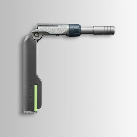 Translation missing: en.Batch #009: Adapter shown in side profile with angled body and green accent on lower handle