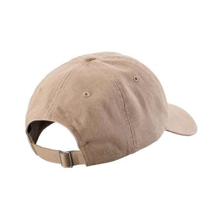 Translation missing: fr.Back of the natural gold Leatherman Dad Hat showing off the metal buckle clasp