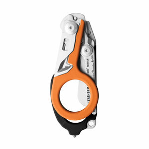 Translation missing: en.Orange and Black Leatherman Raptor Rescue trauma shears folded, showcasing its compact size