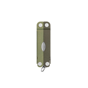 Translation missing: en.Spruce Leatherman Micra® multi-tool closed, showcasing its compact design and keychain attachment