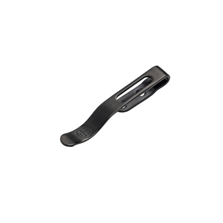 Translation missing: en.Black Leatherman pocket clip for FREE, Arc, or Bond tools, includes secure attachment features for convenient carrying