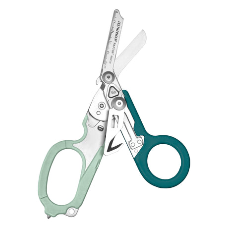 Translation missing: fr.Open Icy Mint Leatherman Raptor Rescue trauma shears with premium scissors and various tools