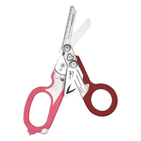 Translation missing: fr.Open Raspberry Leatherman Raptor Rescue trauma shears with premium scissors and various tools