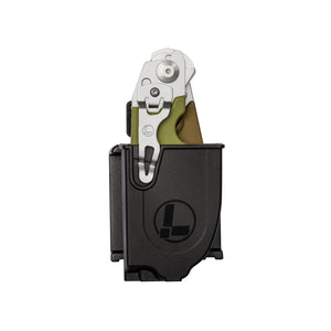 Translation missing: en.Black Raptor® Rescue holster with a folded Leatherman Raptor® Rescue inside