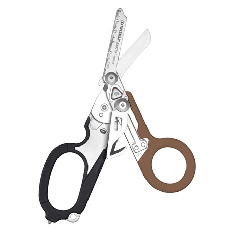 Translation missing: fr.Open Coyote and Black Leatherman Raptor Rescue trauma shears with premium scissors and various tools