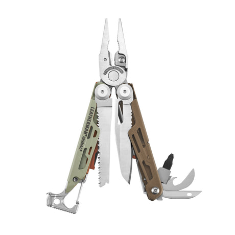 Translation missing: fr.Mesa Verde Leatherman Signal® multi-tool showcasing pliers, blades, and other essential features for outdoor adventures